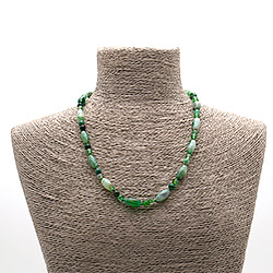 Бусы из агата тонированного зеленого бочонок 16*8 мм