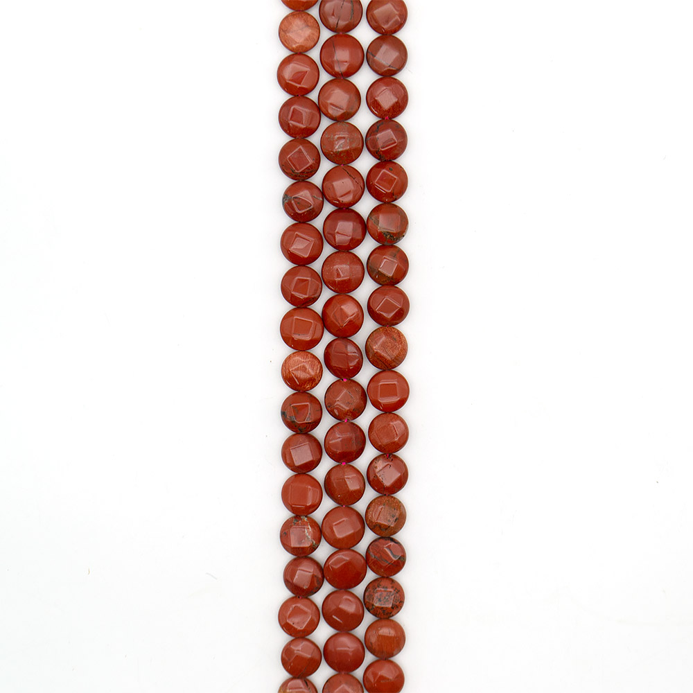 Фото товара яшма кирпичная таблетка граненая 14 мм