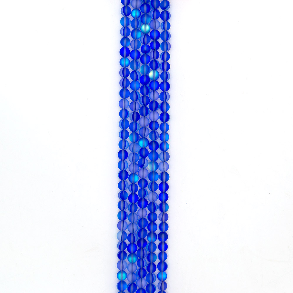 Фото товара опал синтетический цвет синий 8 мм