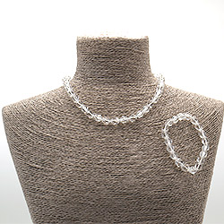 Бусы,браслет из горного хрусталя крупная грань