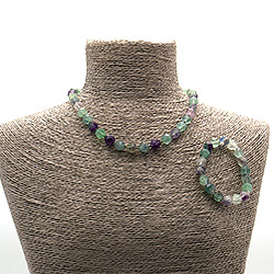 Бусы,браслет из флюорита крупная грань