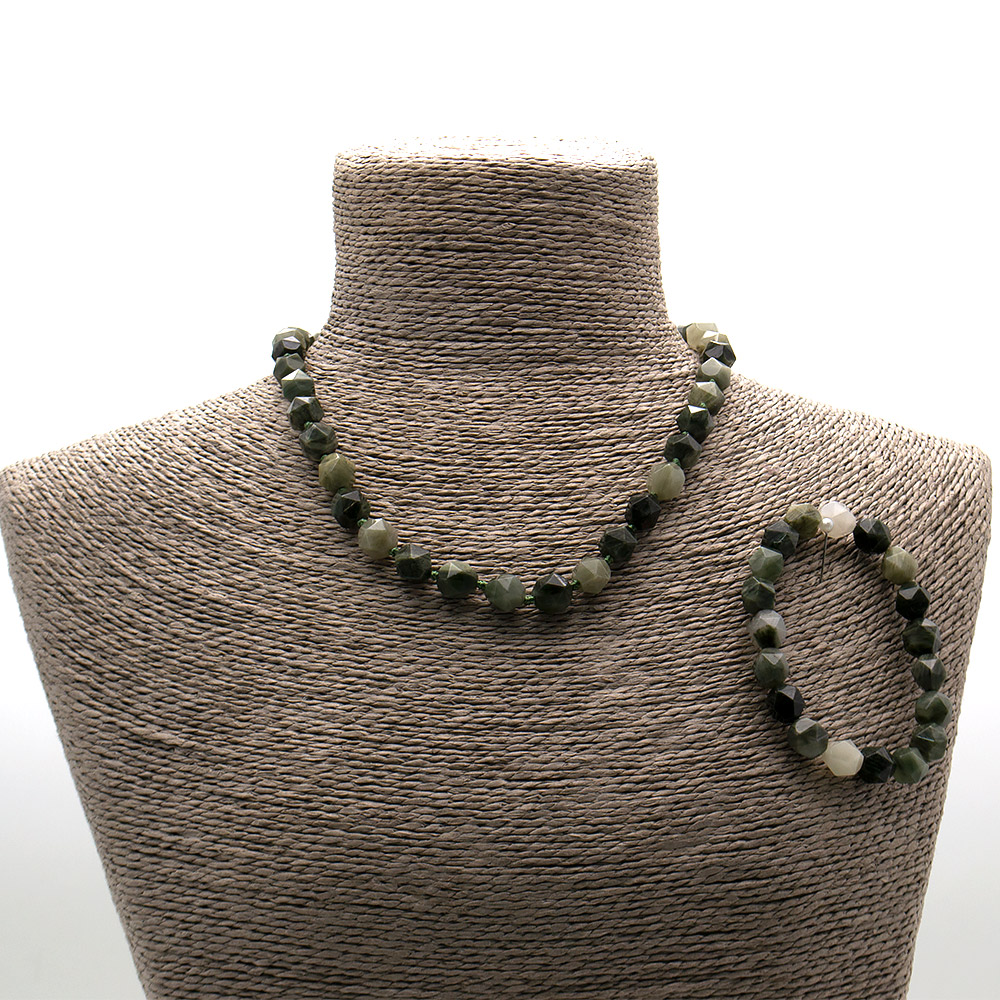 Фото товара бусы,браслет из оливина крупная грань