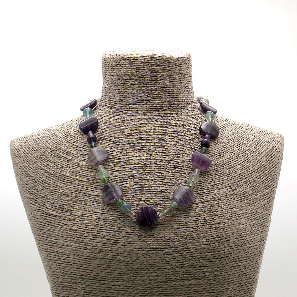 Фото товара бусы из флюорита таблетка круглая