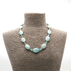 Бусы из амазонита таблетка граненая 22*15 мм