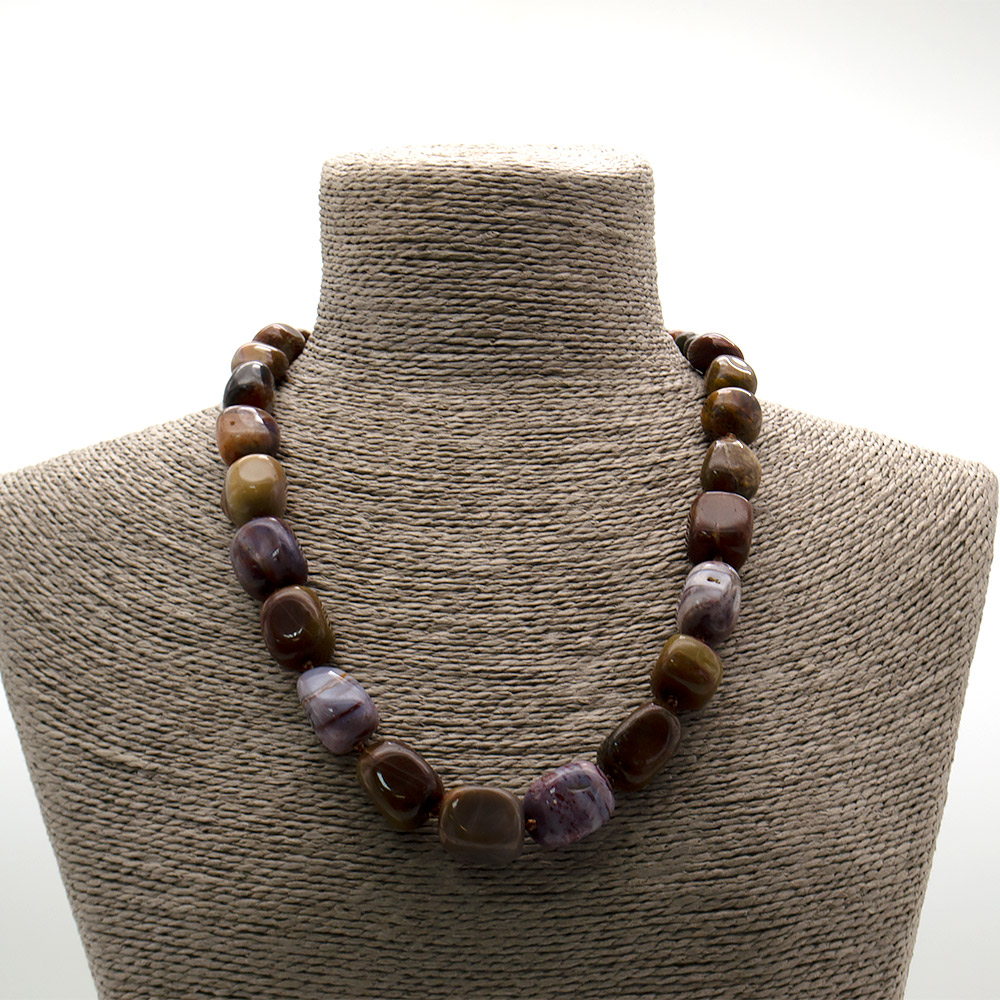 Фото товара бусы из яшмы "пикассо" галтовка