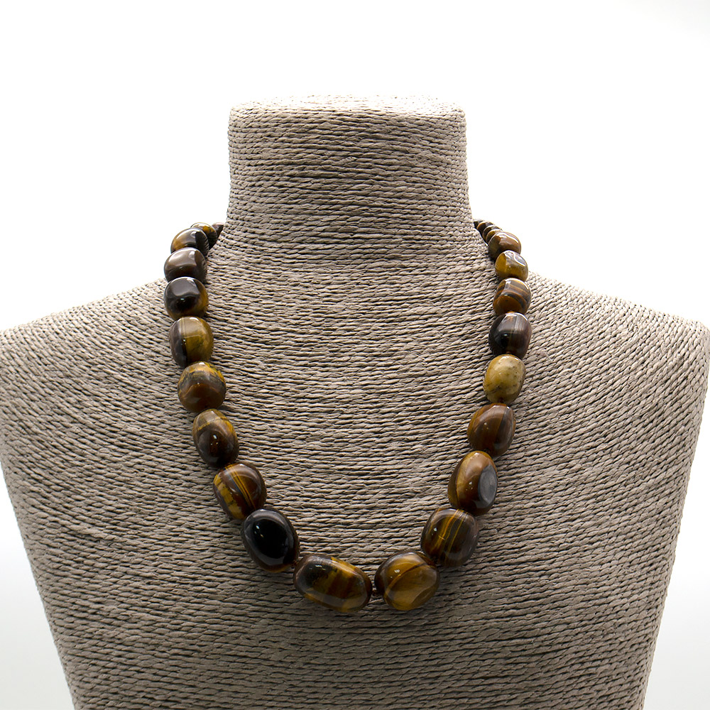 Фото товара бусы из тигрового глаза галтовка