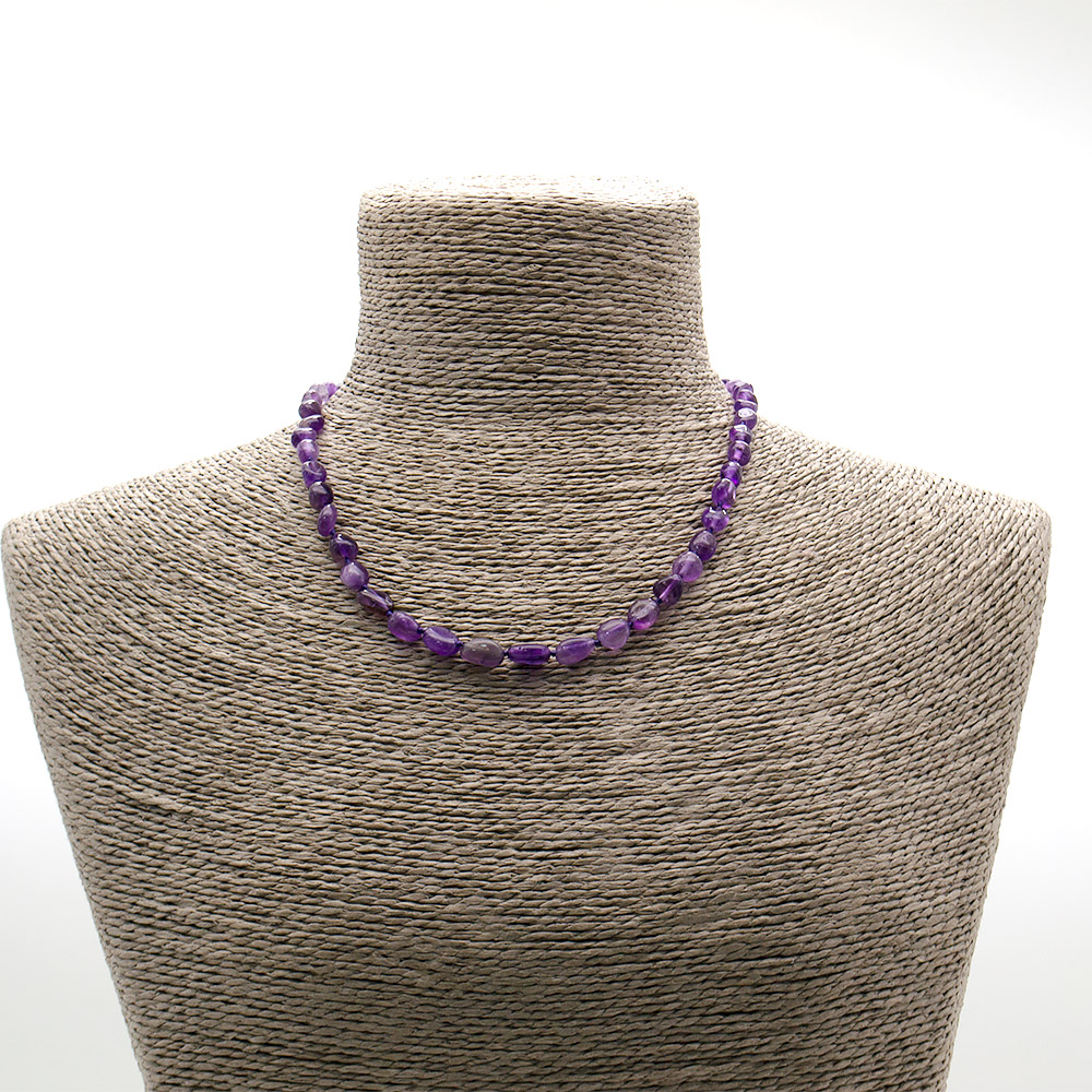 Фото товара бусы из аметиста галтовка 10*8 мм