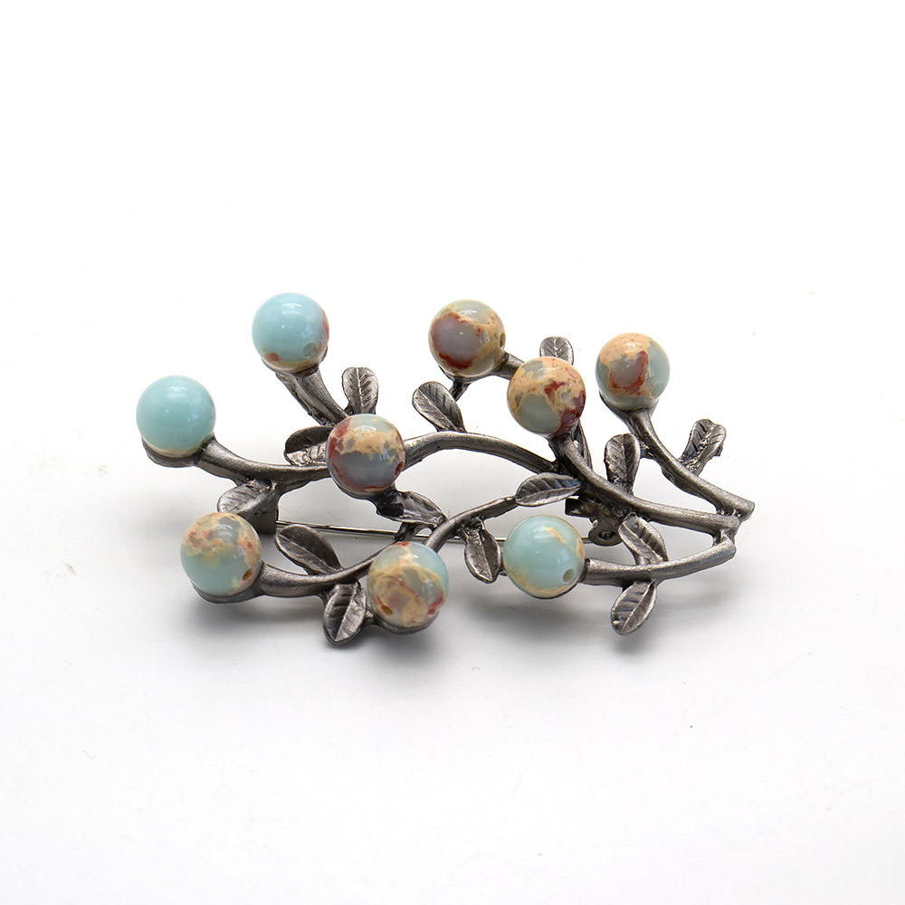 Фото товара брошь "куст 9 шариков" варисцит а0115