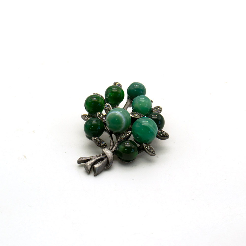 Фото товара брошь "букет 9 шариков" агат зеленый а0429