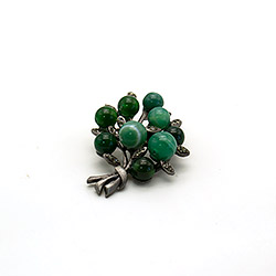 Брошь "Букет 9 шариков" агат зеленый А0429