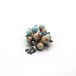 Брошь "Букет 9 шариков" варисцит А0429