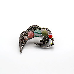 Фото товара брошь "корона 5 шариков" микс камней а0089