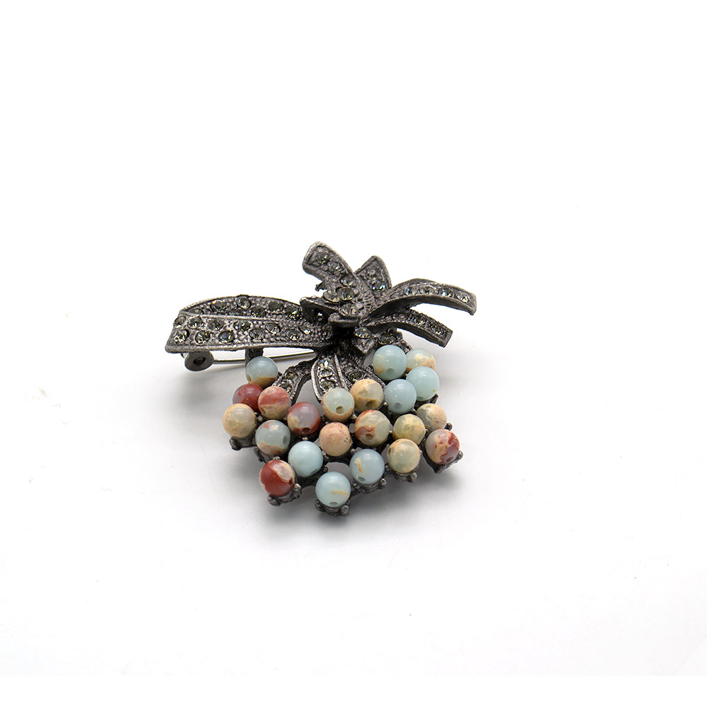 Фото товара брошь "букет с мелким шариком" варисцит а0170