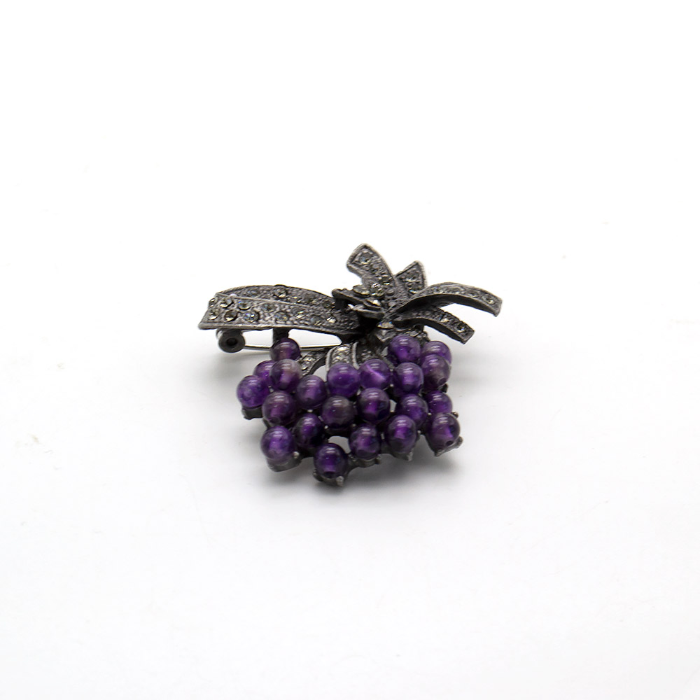Фото товара брошь "букет с мелким шариком" аметист а0170