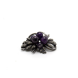 Брошь "Букет 3 кольца" аметист А0100