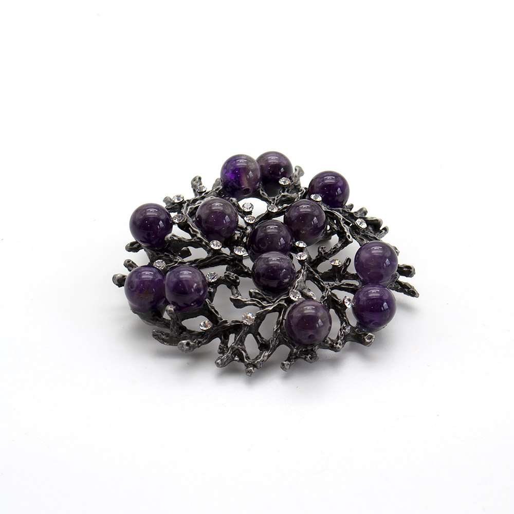 Фото товара брошь "снежинка" аметист а0103