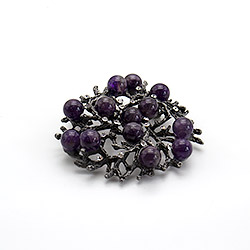 Брошь "Снежинка" аметист А0103