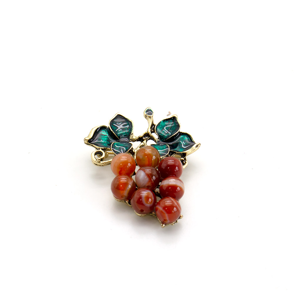 Фото товара брошь "гроздь винограда в золоте" сердолик а0425