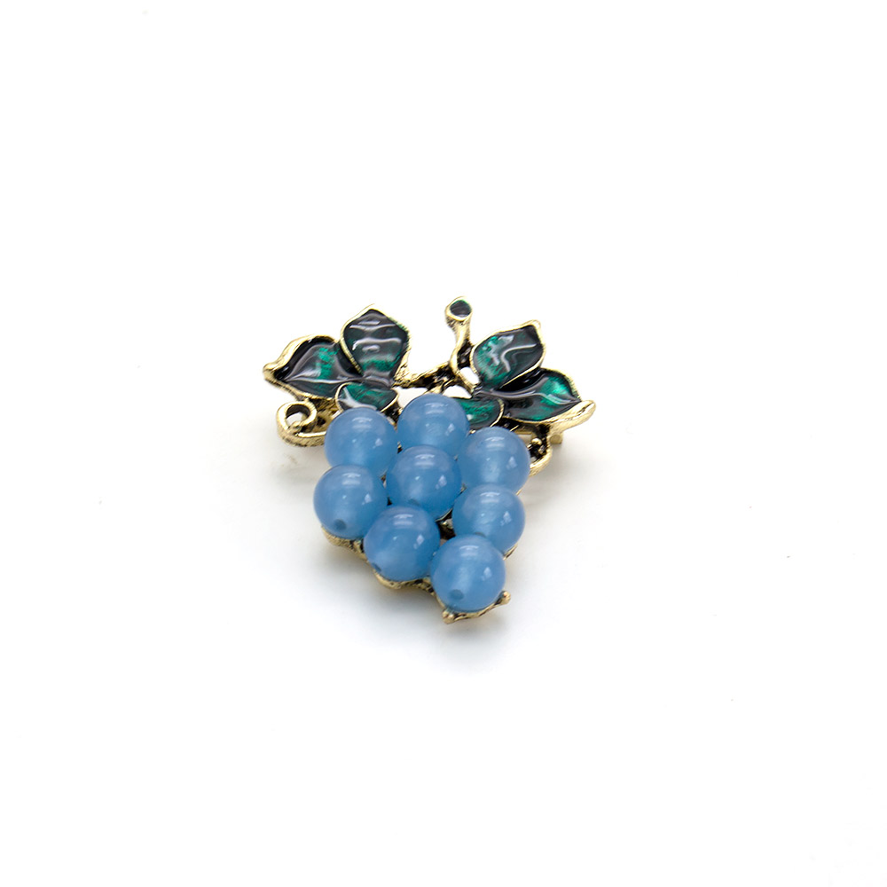 Фото товара брошь "гроздь винограда в золоте" кварц голубой а0425
