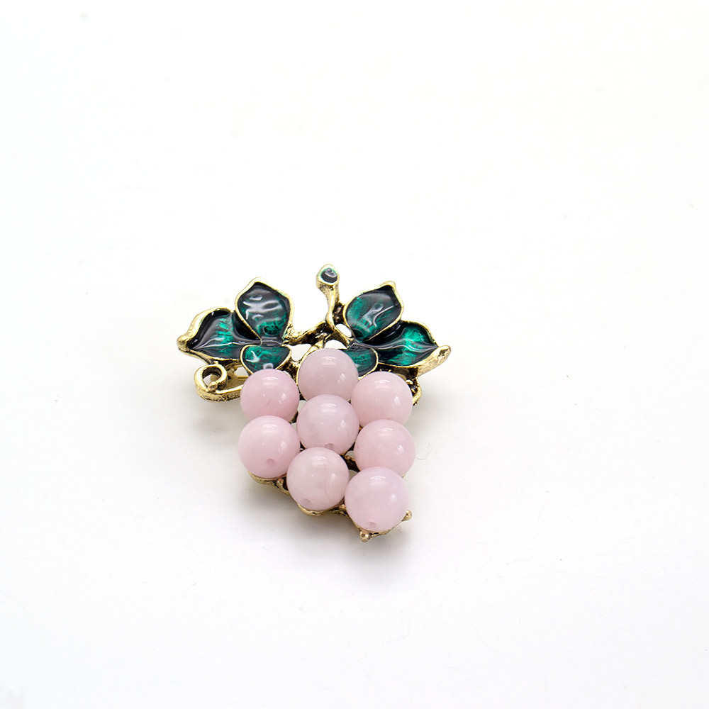 Фото товара брошь "гроздь винограда в золоте" розовый кварц а0425