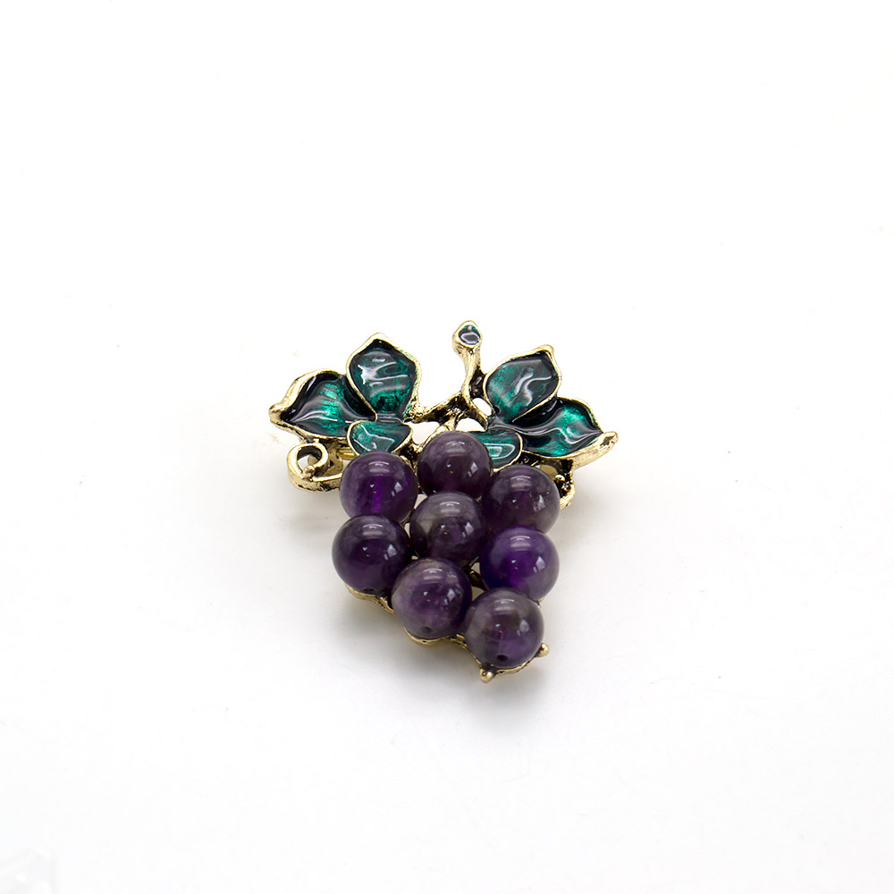 Фото товара брошь "гроздь винограда в золоте" аметист а0425