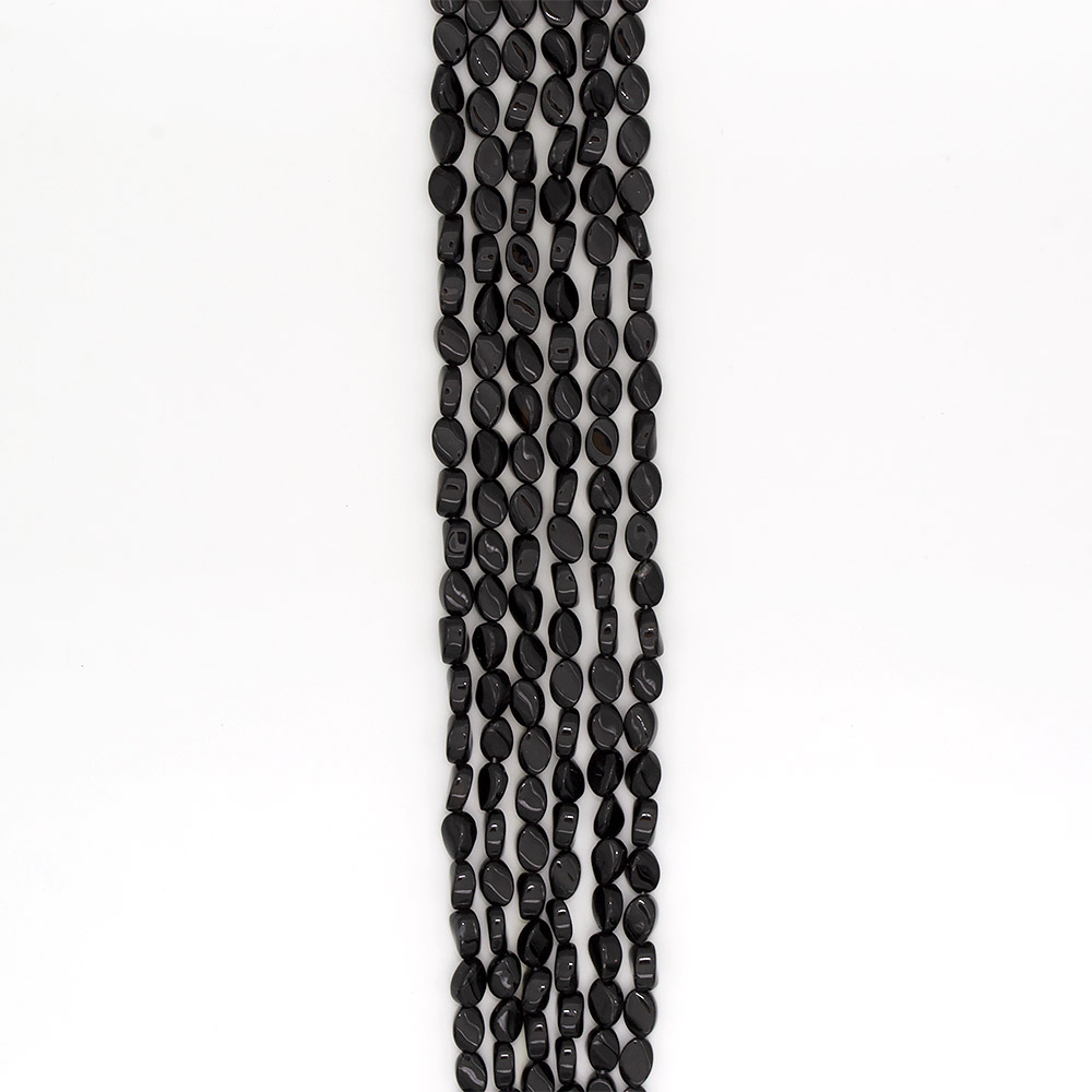 Фото товара агат виток цвет черный 12*8 мм