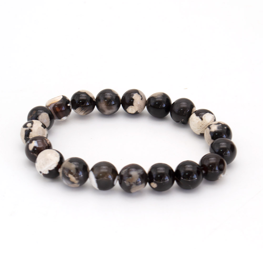 Фото товара браслет агат мозаика бежевый 10 мм