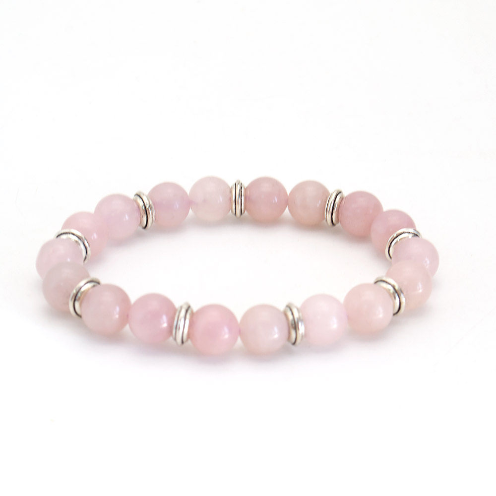 Фото товара браслет из розового кварца с фурнитурой шар 10 мм