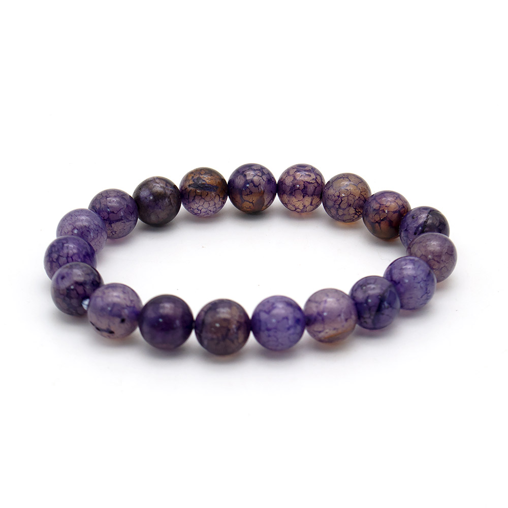 Фото товара браслет из агата кракле фиолетового шар 12 мм