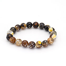 Браслет агат мозаика желтый 10 мм