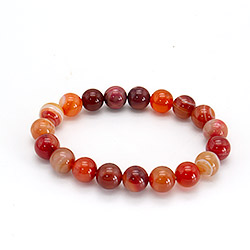 Браслет из агата цвет светлый сердолик шар 10 мм