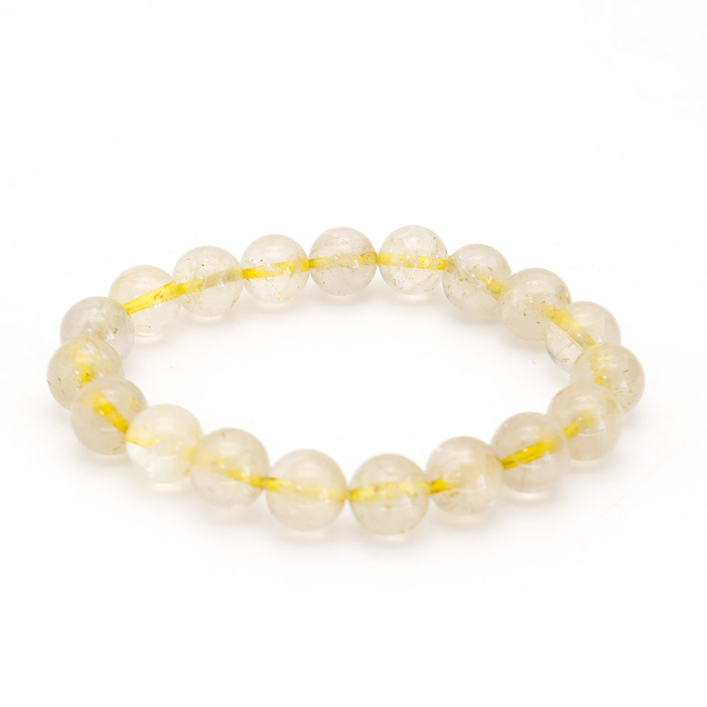 Фото товара браслет из кварца волосатика желтого шар 10 мм