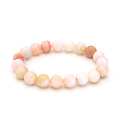 Браслет из опала розового шар 10 мм