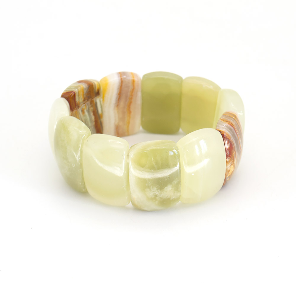 Фото товара браслет из оникса белого прямоугольник 25*17 мм