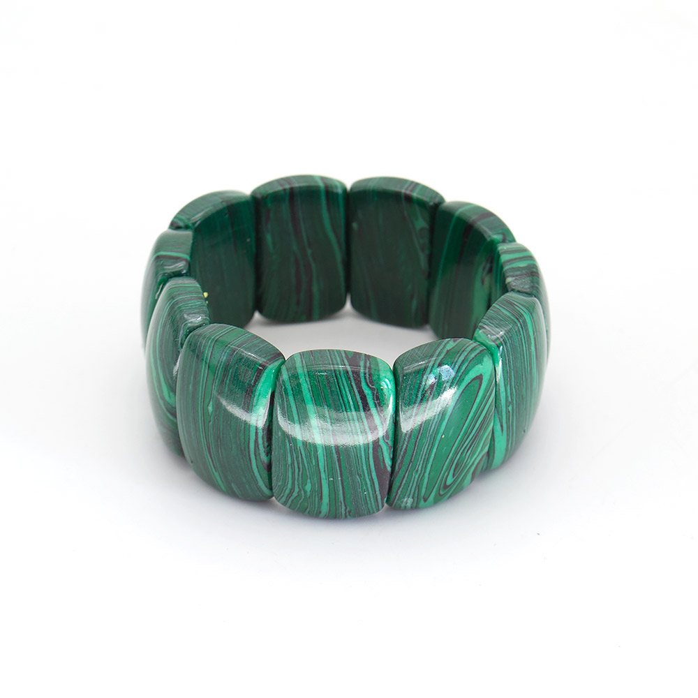 Фото товара браслет из малахита имитации прямоугольник 25*17 мм