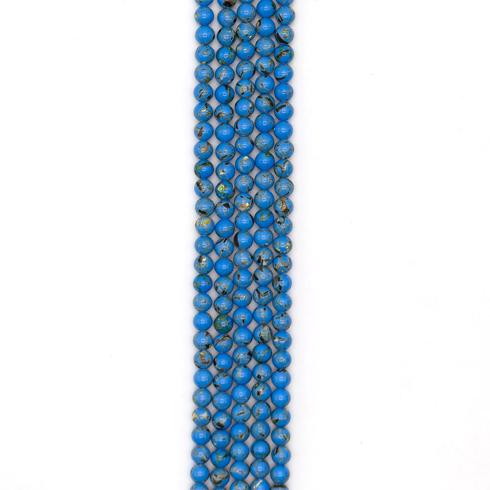 Фото товара мозаика голубая с включением гелиотиса шар 8 мм