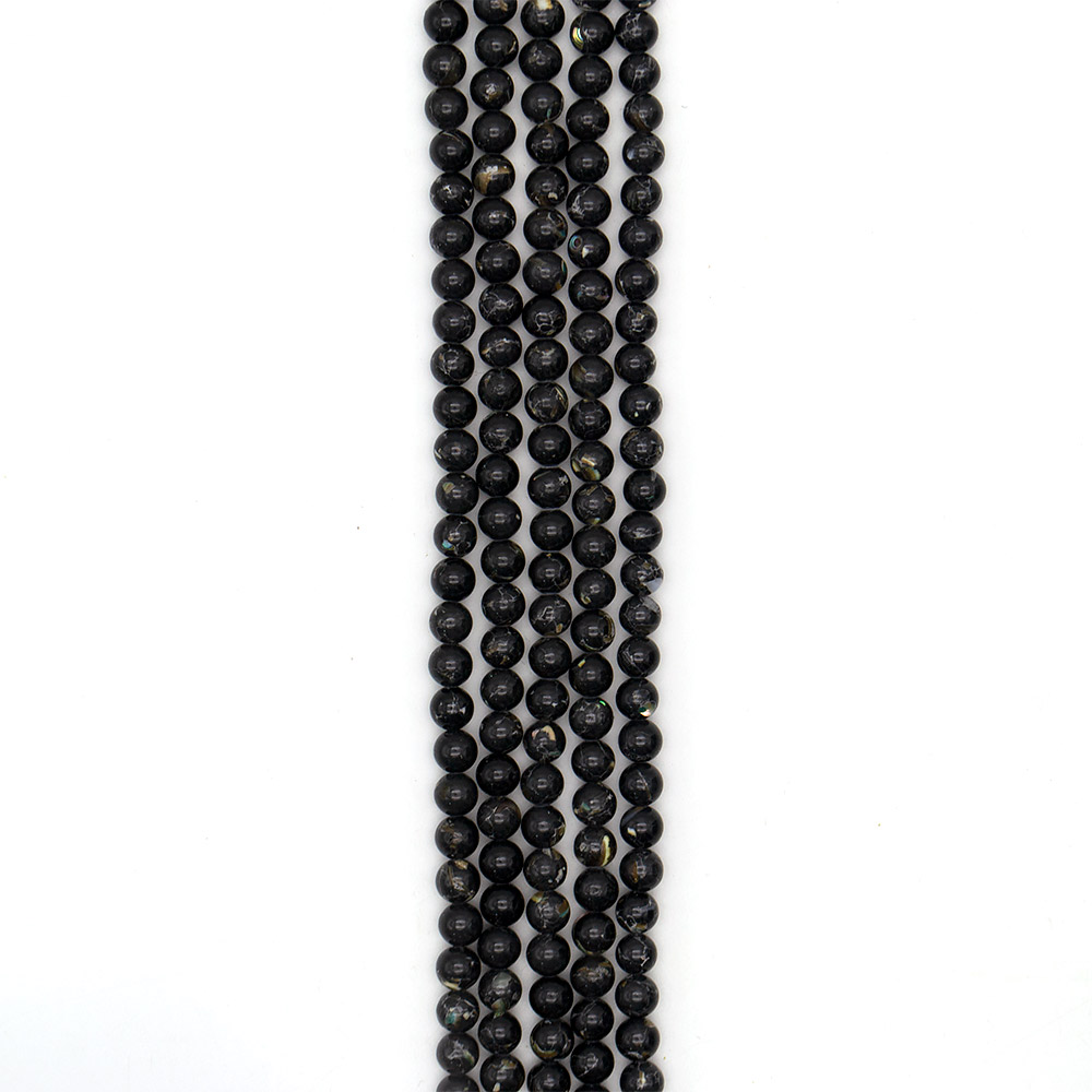 Фото товара мозаика черная с включением гелиотиса шар 8 мм