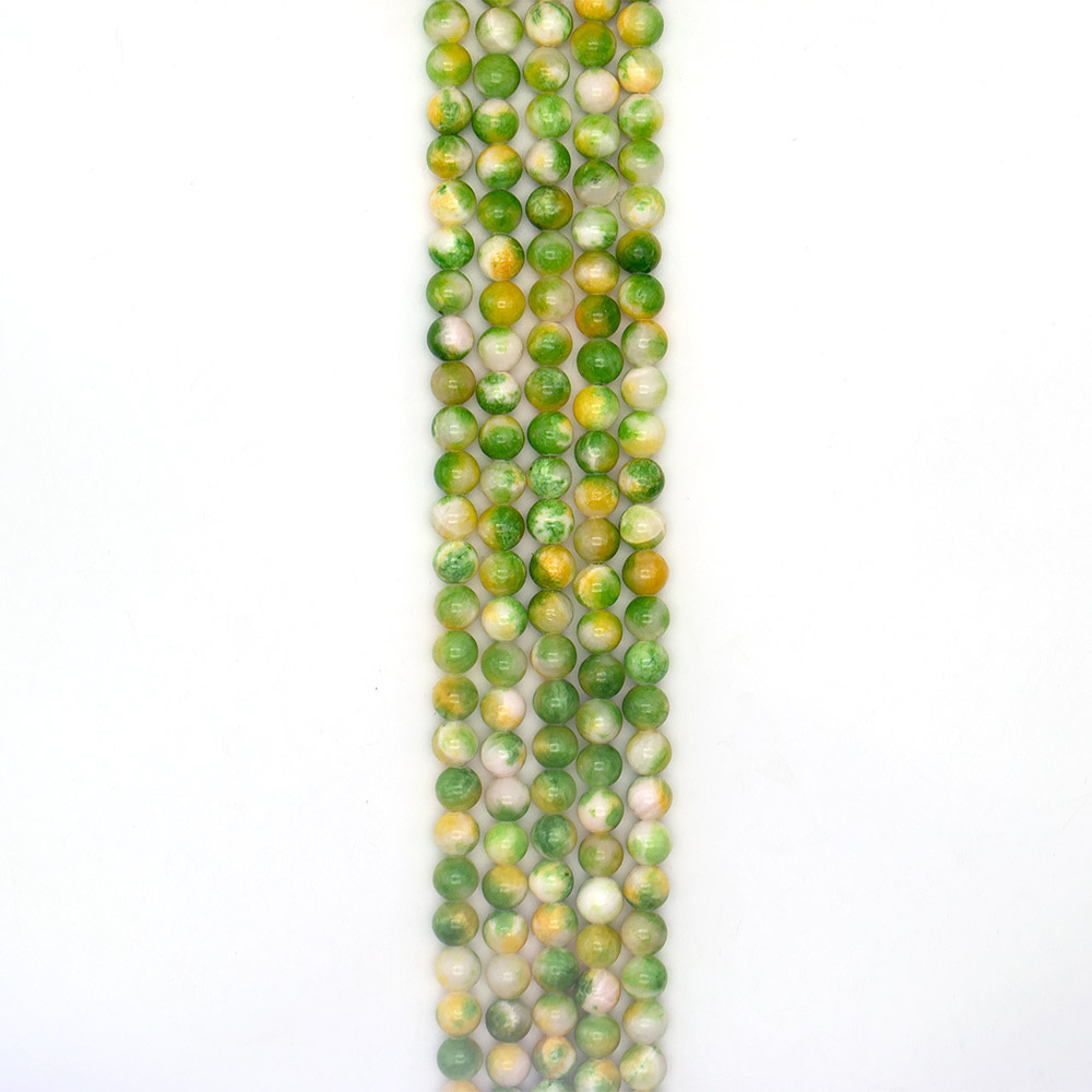 Фото товара кальцит пигментированный зеленый с желтым 10 мм