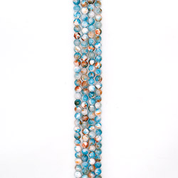 Кальцит пигментированный голубой с оранжевым 8 мм