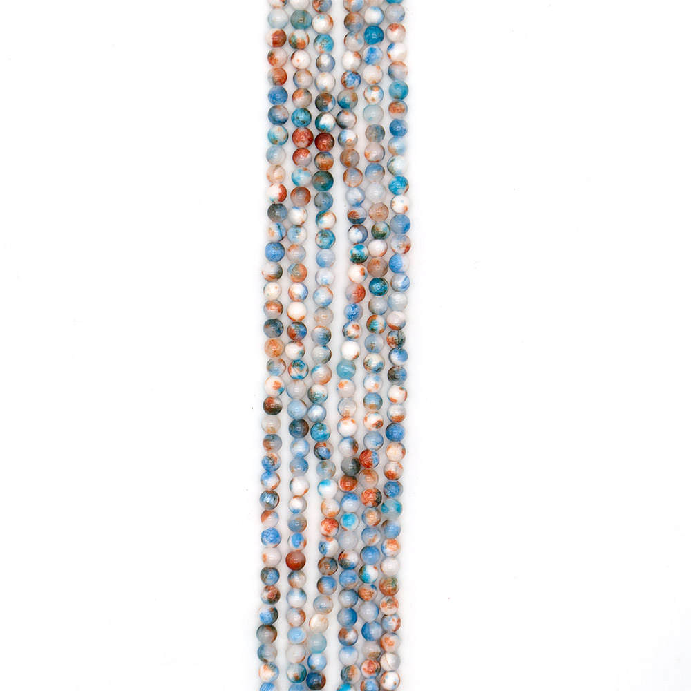 Фото товара кальцит пигментированный голубой с оранжевым 6 мм