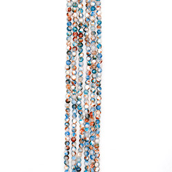 Кальцит пигментированный голубой с оранжевым 6 мм