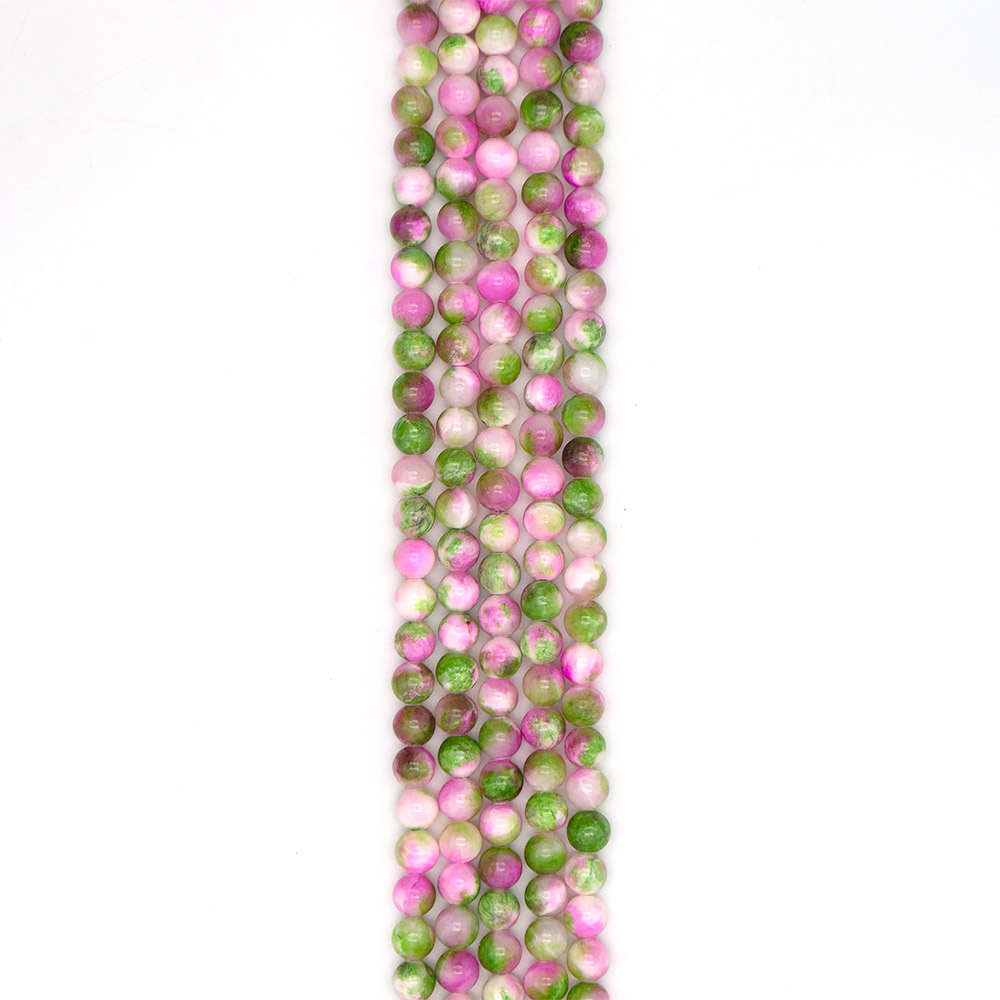 Фото товара кальцит пигментированный зеленый с розовым 10 мм