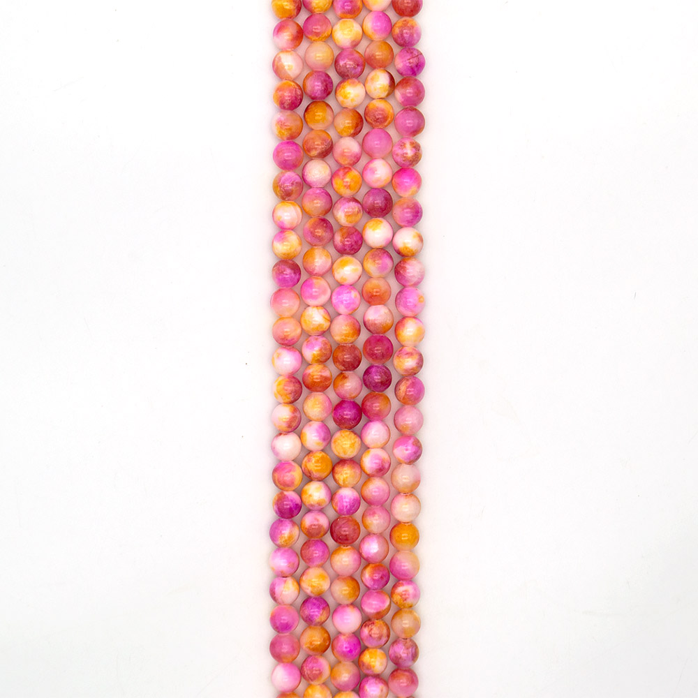 Фото товара кальцит пигментированный розовый с желтым 10 мм