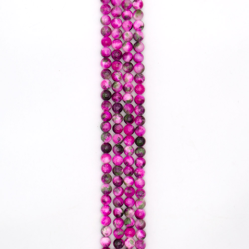 Фото товара кальцит пигментированный фуксия с зеленым 10 мм