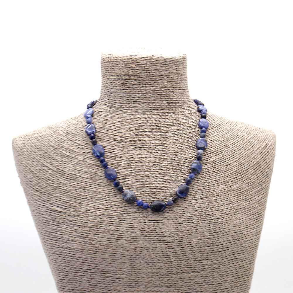 Фото товара бусы из содалита темного таблетка 16*12 мм