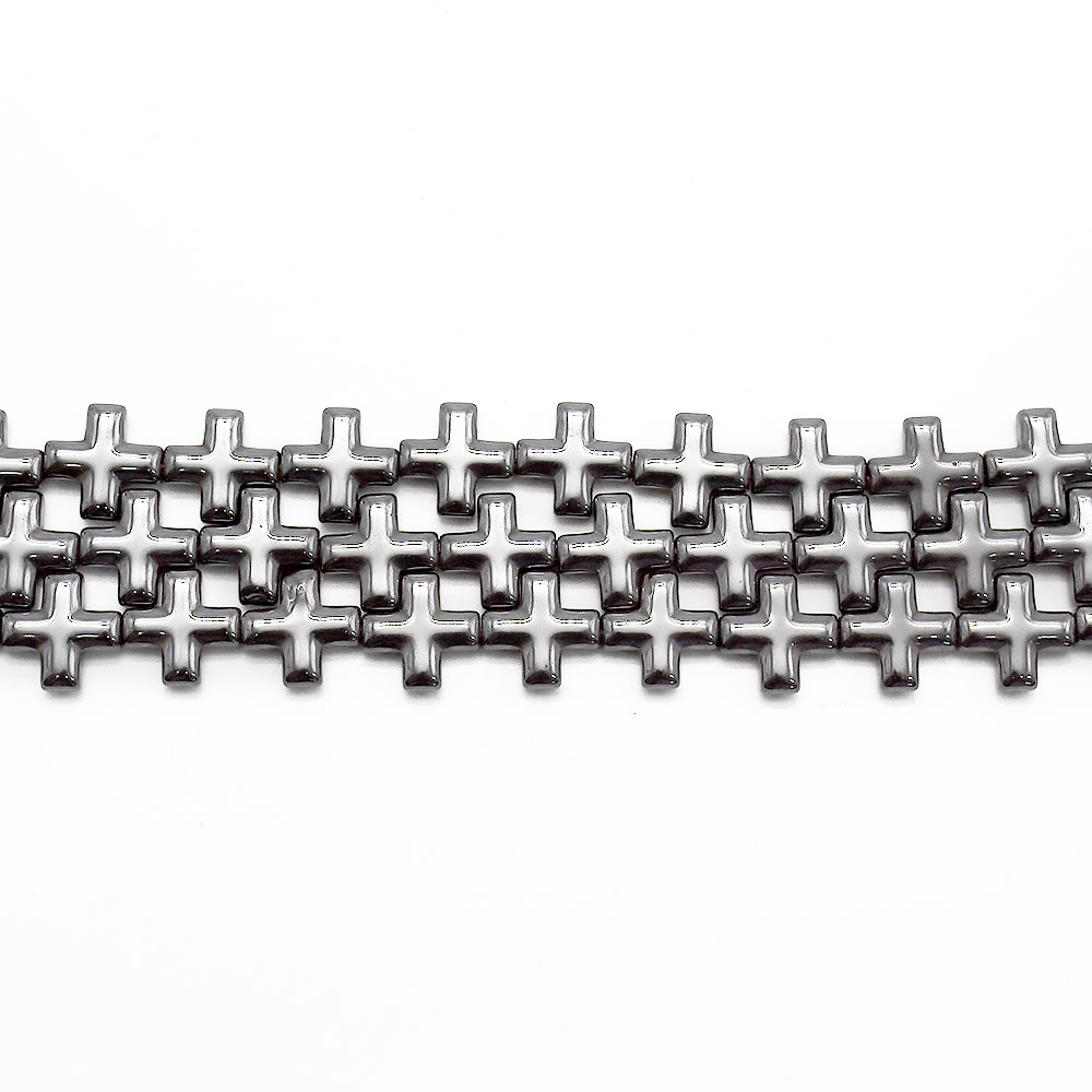 Гематит крест с фаской 12 мм