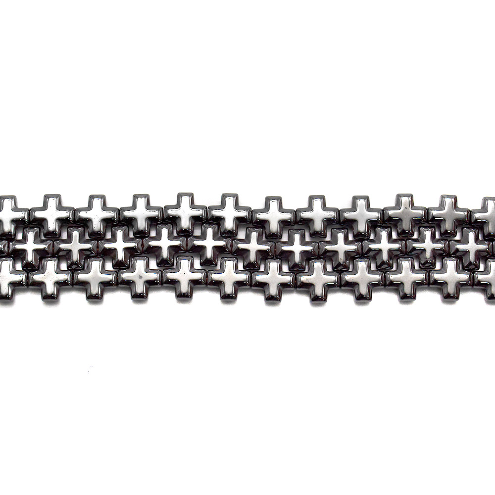 Фото товара гематит крест с фаской 10 мм