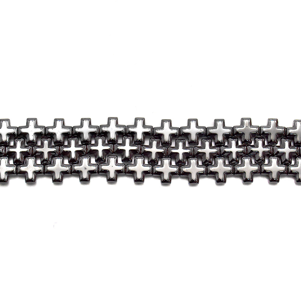 Гематит крест с фаской 10 мм