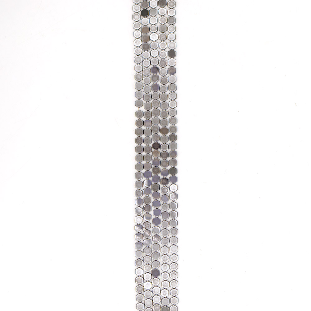 Фото товара гематит шестигранник плоский 6 мм