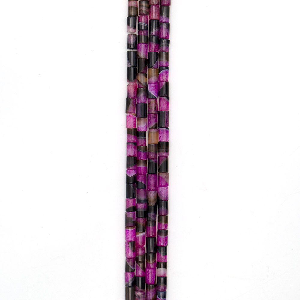 Фото товара агат черный с кварцем тонированный розовым цилиндр 12*8 мм